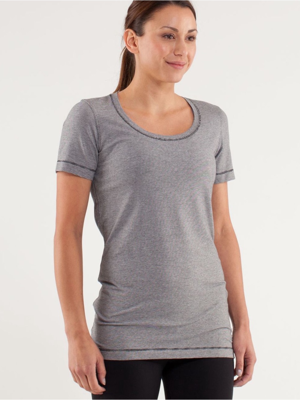 lululemon athletica Discover Your Future Gray Short Sleeve Scoop Tee